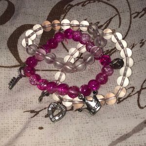 Set of Bracelets w/ Charms + initial charm  !